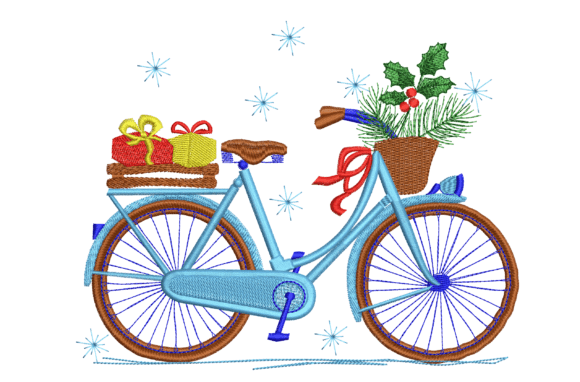 Reviewing the Christmas Bicycle Embroidery Design
